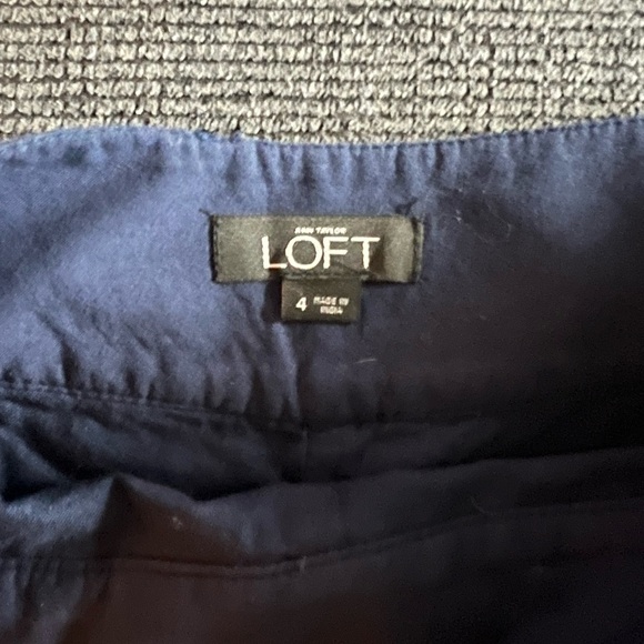 LOFT Navy Cotton Eyelet Shorts - Picture 4 of 4